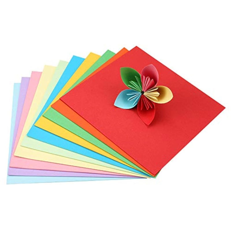Origami Paper 500 Sheets, 10 Vivid Colors, Double Sided Color for DIY Arts and Crafts Projectsâ€¦